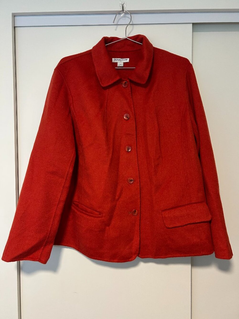Pendleton Plus 100% Merino Wool Blazer, Red, Size 1X